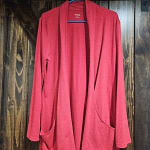 Svaha Women's Vibrant Red Open Cardigan